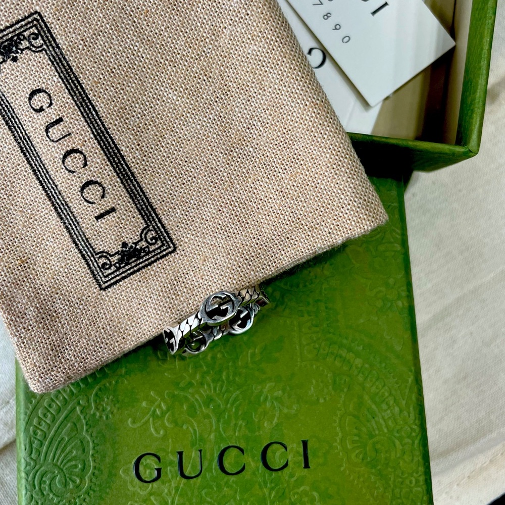 Gucci interlocking G ring size 6.5 (14) silver NIB
